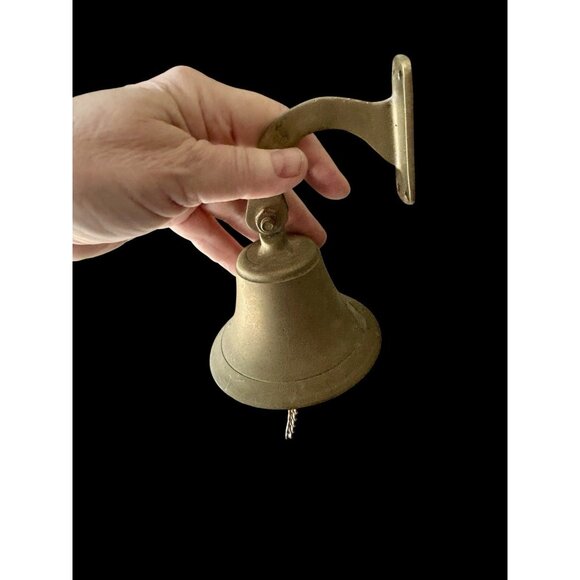 Solid Brass Wall Hanging Dinner School Bell Flared 3.75" diameter Vintage - Picture 8 of 8